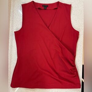 Ann Taylor Red sleeveless wrap top